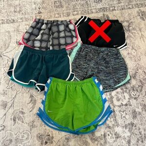 Lot of 4 Nike Women's Dri-FIT Running Shorts Bundle Size M Tempo Style -Colorful